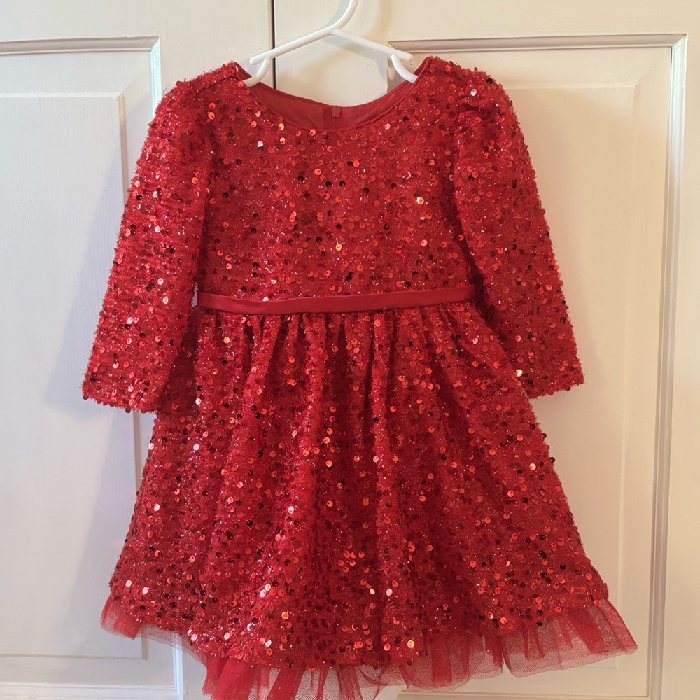 Rare Editions Shimmering Red Sequin Dress
